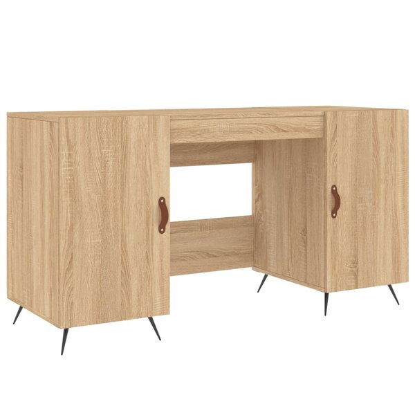 Bureau table poste de travail meuble d'ordinateur informatique étude chêne sonoma 140 x 50 x 75 cm bois d'ingénierie brun 02_0023648