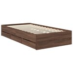 vidaXL Cadre de lit avec tiroir Chêne brun 90 x 190 cm Bois Ingénierie