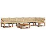 vidaXL Ensemble de canapés d'extérieur 7 Pièces Naturel et Beige