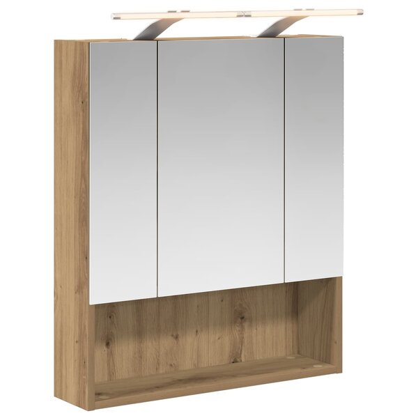 vidaXL Armoire Miroir de Salle de Bain Chêne artisan 60 x 14.5 x 70 cm