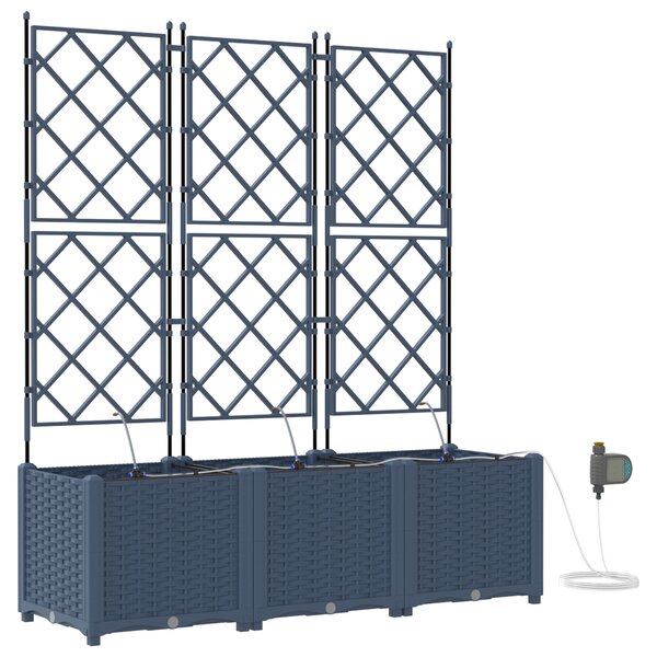 vidaXL Jardinières de jardin 1 pc Gris 120 x 40 x 142 cm Plastique