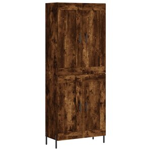 vidaXL Buffet haut Chêne fumé 69 5x34x180 cm Bois d'ingénierie
