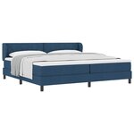 vidaXL Lit à ressorts avec matelas Bleu 200 x 200 cm tissu
