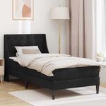 vidaXL Cadre de lit avec matelas avec matelas Noir 90 x 200 cm Velours
