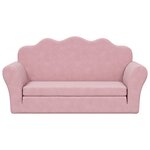 vidaXL Canapé-lit pour enfants 2 places rose peluche douce