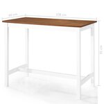 vidaXL Table et chaises de bar 3 Pièces Bois massif Marron et blanc