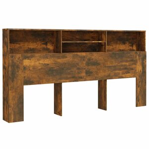 vidaXL Armoire de tête de lit Chêne fumé 200x19x103 5 cm