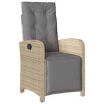 vidaXL Ensemble de salle à manger pour jardin 3 Pièces Beige polyrotin