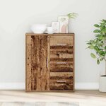 vidaXL Buffet avec tiroir Vieux bois 60 x 31 x 70 cm Bois d'ingénierie