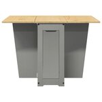 vidaXL Table à manger papillon pliable Corona gris bois de pin massif