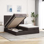 VidaXL Cadre de lit ottoman avec matelas marron foncé 160x200 cm tissu