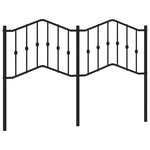 vidaXL Tête de lit métal noir 140 cm