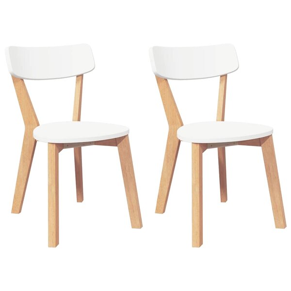 vidaXL Chaises à manger 2 Pièces bois massif caoutchouc