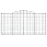 vidaXL Paniers à gabions arqués 9 Pièces 300x30x140/160 cm fer galvanisé