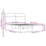 vidaXL Cadre de lit sans matelas 140x190 cm chêne fumé bois ingénierie