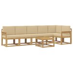 vidaXL Ensemble de canapés d'extérieur 7 pc Blanc et Beige Polyester