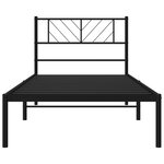 vidaXL Cadre de lit métal sans matelas avec tête de lit noir 90x190 cm