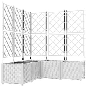 vidaXL jardinière avec treillis 5 Pièces blanche 120x120x143 cm