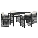 vidaXL Ensemble de salle à manger pour jardin 5 Pièces Noir polyrotin