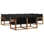 vidaXL Ensemble de canapés d'extérieur 7 pc Naturel et noir