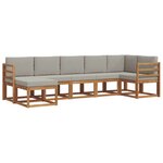 vidaXL Ensemble de canapés d'extérieur 7 pc Gris Naturel et Clair