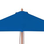 vidaXL Parasol de jardin avec mât en bois bleu 150x200 cm