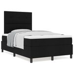 vidaXL Lit à sommier avec matelas noir 120x200 cm en tissu