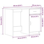 Bureau vidaXL Noir Chêne 100x50x76 cm en bois d'ingénierie