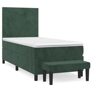 vidaXL Sommier à lattes de lit et matelas Vert foncé 80x200 cm Velours