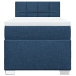 vidaXL Sommier à lattes de lit avec matelas Bleu 100x200 cm Tissu
