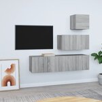 vidaXL Ensemble de meubles TV 4 Pièces Sonoma gris Bois d'ingénierie