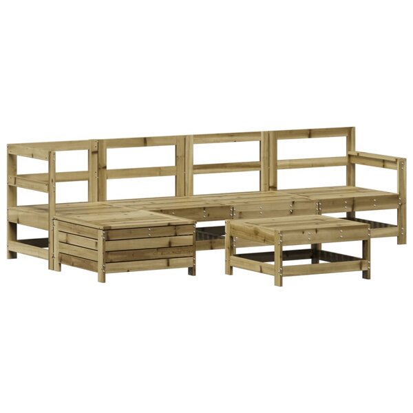 vidaXL Salon de jardin 6 Pièces bois de pin imprégné
