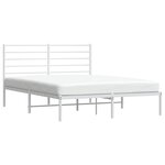 vidaXL Cadre de lit métal sans matelas et tête de lit blanc 160x200 cm