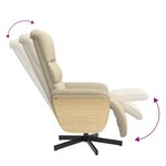 vidaXL Fauteuil inclinable avec repose-pied crème tissu