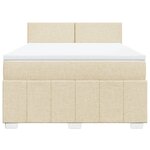 vidaXL Sommier à lattes de lit avec matelas Crème 160x200 cm Tissu