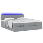 VidaXL Cadre de lit ottoman et matelas gris clair 200x200cm tissu