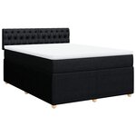vidaXL Sommier à lattes de lit avec matelas Noir 160x200 cm Tissu