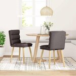 vidaXL Chaises à manger lot de 2 marron foncé tissu