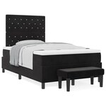 vidaXL Lit à ressorts avec matelas Noir 120 x 190 cm Velours