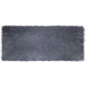 vidaXL Tapis en Peau de Mouton Synthétique Anthracite 80 x 200 cm