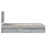 vidaXL Cadre de lit Gris Sonoma 135 x 190 cm Bois de pin massif