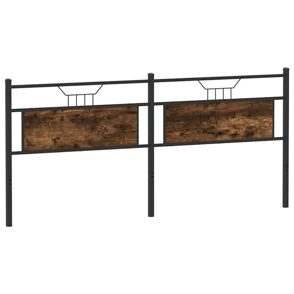 vidaXL Tête de lit de remplacement chêne fumé 193 cm bois d'ingénierie et acier