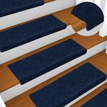 vidaXL Tapis d'escalier autocollants 30 pièces 65 x 21 x 4 cm Bleu marine Bord rectangulaire