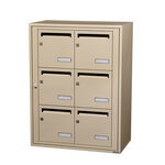 Bloc collectif Leabox  2x3  grade 3  simple face  intérieur  fixation murale   ivoire ral 1015  finition brillante