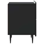 vidaXL Cabinet de chevet avec tiroir 2 Pièces Noir 43 x 34 5 x 49 5 cm