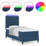vidaXL Lit à ressorts avec matelas Bleu 100 x 200 cm tissu