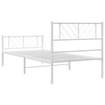 vidaXL Cadre de lit métal sans matelas avec pied de lit blanc 75x190cm