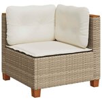 vidaXL Salon de jardin avec coussins 6 Pièces beige résine tressée