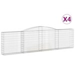 vidaXL Paniers à gabions arqués 4 Pièces 400x30x100/120 cm Fer galvanisé