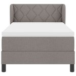 vidaXL Lit Box Spring avec Matelas Taupe 100x200 cm Tissu